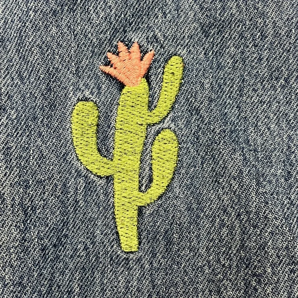 Old Navy Jeans Girls 14 Blue Baggy Flare High Rise Embroidered Western Horse 70s